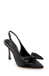 Badgley Mischka Kourtnay Stiletto Slingback With Large Bow Black | Women Stiletto