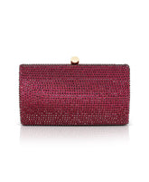 Badgley Mischka Lainey Rectangular Crystal Clutch Bag Bordeaux | Women Evening Bags