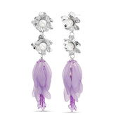 Badgley Mischka Lilac Petal Drop Earrings | Women Fashion Jewelry