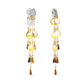 Badgley Mischka Linear Sequin Flower Fringe Earrings | Women Fashion Jewelry