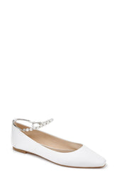 Badgley Mischka London Pearl Ankle Strap Flats Black | Women Flats