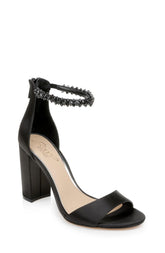 Badgley Mischka Louise Peep-Toe Block Heel Black | Women Block Heels