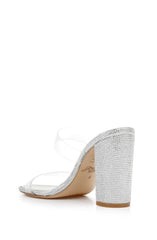 Badgley Mischka Lucero Block Heel Slide Clear | Women Block Heels