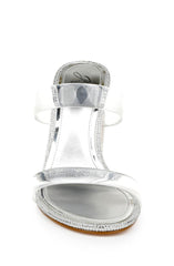 Badgley Mischka Lucero Block Heel Slide Clear | Women Block Heels