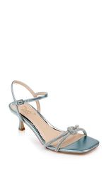 Badgley Mischka Maci Metallic Sandal With Rhinestone Knot Detail Blue | Women Best Sellers