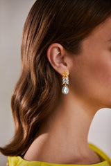 Badgley Mischka Metal And Stone Leaf Drop Earrings | Women Fashion Jewelry