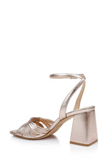 Badgley Mischka Michelle Metallic Strappy Block Heels Gold | Women Block Heels