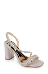 Badgley Mischka Naomi Block Heel Champagne | Women Block Heels