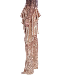 Badgley Mischka Ombre Sequin Wide-Leg Pants Bronze Multi | Women Suits