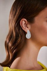 Badgley Mischka Pave Bean Post Earrings | Women Fashion Jewelry