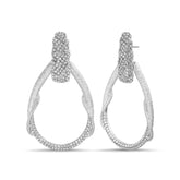 Badgley Mischka Pave-Encrusted Deco Cutout Oval Drop Earrings | Women Fashion Jewelry