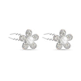 Badgley Mischka Pearl And Stone Flower Hair Pins | Women Hair Accessories