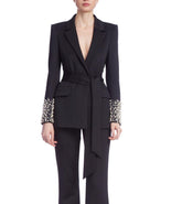 Badgley Mischka Pearl Cuff Wrap Blazer Black | Women Cocktail