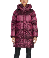 Badgley Mischka Pearl Nylon Quilted Coat Berry | Women Outerwear