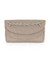 Badgley Mischka Poppy Double Compartment Clutch With Crystal Rope Twist Gold | Women Evening Bags
