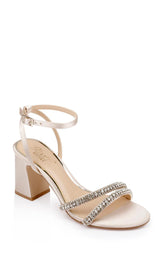 Badgley Mischka Rosa Block Heel Sandal With Gemstone Straps Champagne | Women Block Heels