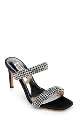 Badgley Mischka Sade Jeweled Double-Band Stiletto Black | Women Stiletto