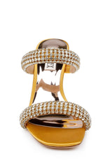 Badgley Mischka Sade Jeweled Double-Band Stiletto Black | Women Stiletto