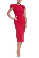 Badgley Mischka Sheath Dress With Cap Sleeve Shrug Red | Women Cocktail