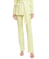 Badgley Mischka Sparkle Straight-Leg Trousers Lime | Women Cocktail