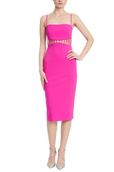 Badgley Mischka Strappy Cage Waist Dress Pink | Women Best Sellers