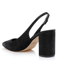 Badgley Mischka Tatum Slingback Block Heels With Capped Toe Black | Women Block Heels