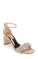 Badgley Mischka Teela Block Heel Sandal Pearl Nude | Women Best Sellers