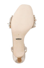 Badgley Mischka Telissa Kitten Heel Sandal Pearl Nude | Women Best Sellers