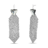 Badgley Mischka Triangle Stone Post Earring With Stone Chain Drop | Women Fashion Jewelry