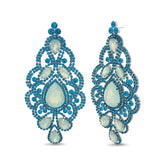 Badgley Mischka Wowza Long Blue Chandelier Earrings | Women Fashion Jewelry