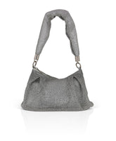 Badgley Mischka Yara Crystal Mesh Slouchy Shoulder Bag Silver | Women Evening Bags