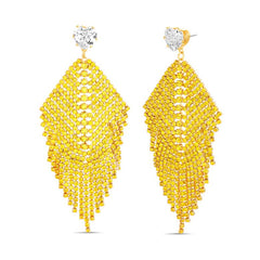 Badgley Mischka Yellow Rhinestone Chandelier Tassel Earrings | Women Fashion Jewelry