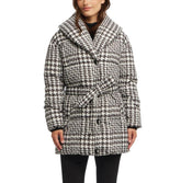 Badgley Mischka Yoko Shawl Collar Puffer Jacket Houndstooth | Women Outerwear