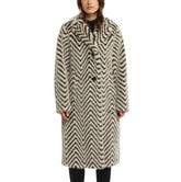 Badgley Mischka Yorn Chevron Lux Faux Fur Coat Light Camel | Women Outerwear