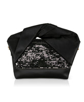 Badgley Mischka Zooey Large Bow Handle Clutch With Sequin Flap Black | Women Evening Bags