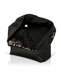 Badgley Mischka Zooey Large Bow Handle Clutch With Sequin Flap Black | Women Evening Bags