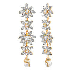 Badgley Mischka 4 Tier Flower Drop Linear Earring | Women Fashion Jewelry