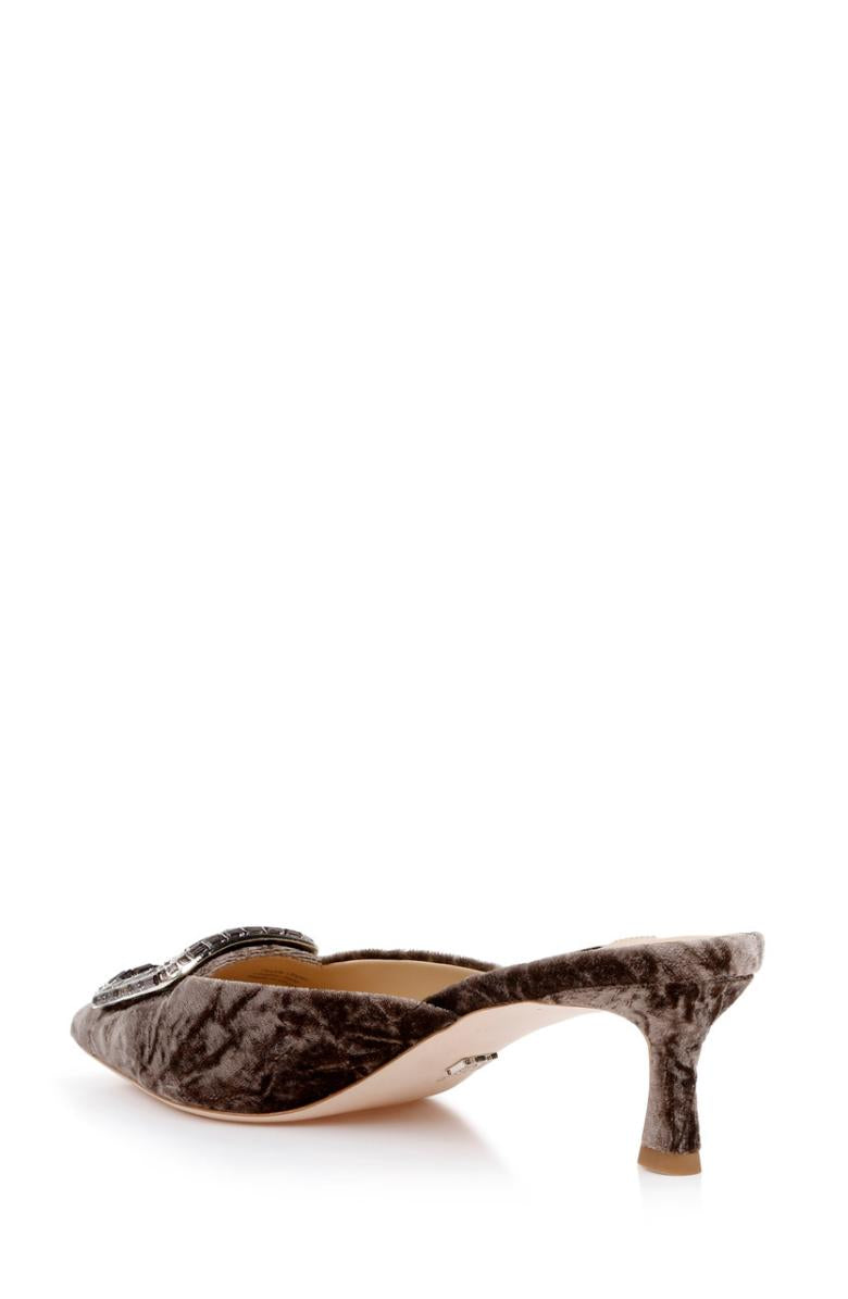 Badgley Mischka Abigayl Pointed Toe Mules Black Velvet | Women Kitten Heel