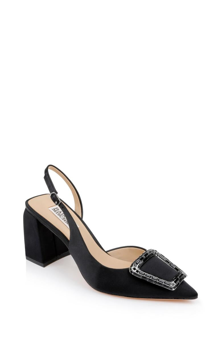 Badgley Mischka Adaline Slingback Block Heels Black | Women Block Heels