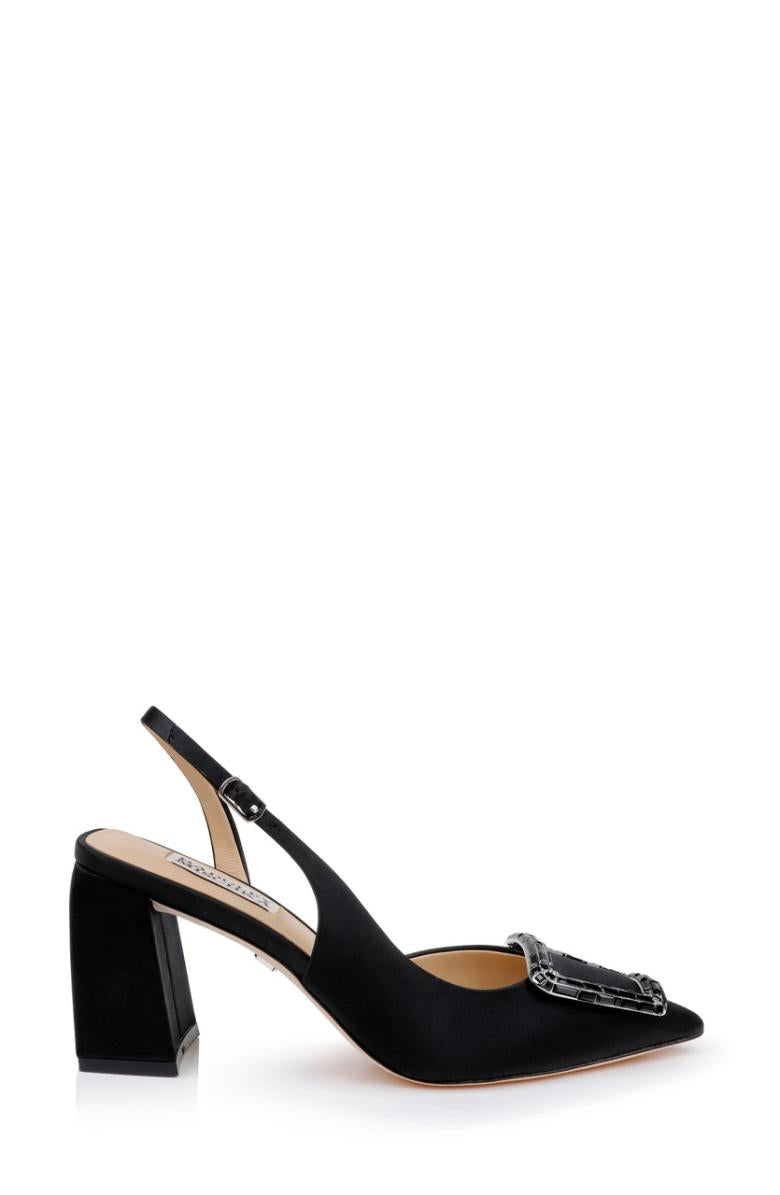 Badgley Mischka Adaline Slingback Block Heels Black | Women Block Heels