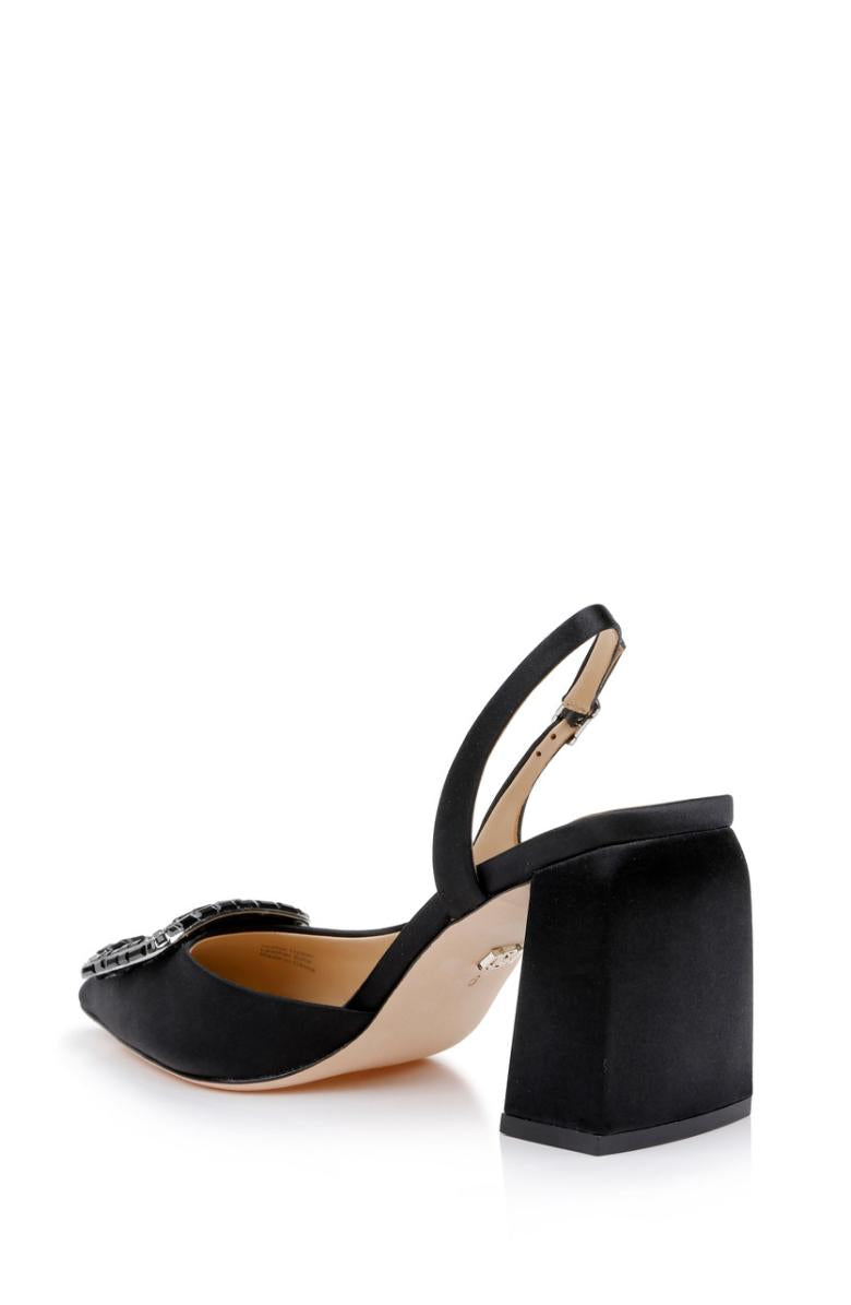 Badgley Mischka Adaline Slingback Block Heels Black | Women Block Heels