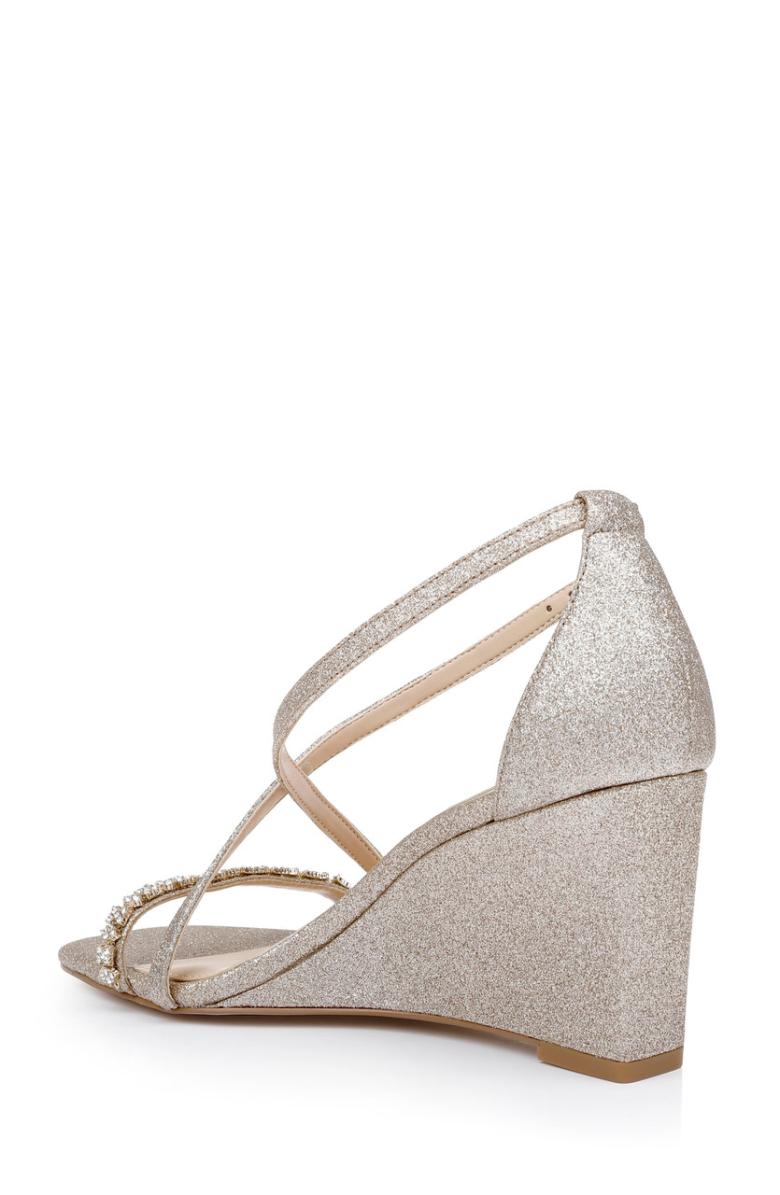 Badgley Mischka Adelynn Perfect Simplicity Wedge Heel Light Gold | Women Wedge