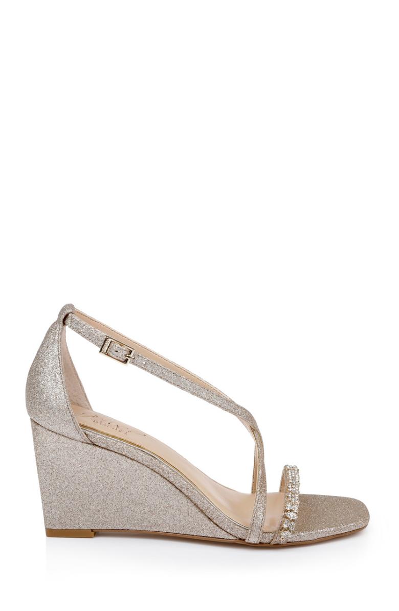 Badgley Mischka Adelynn Perfect Simplicity Wedge Heel Light Gold | Women Wedge
