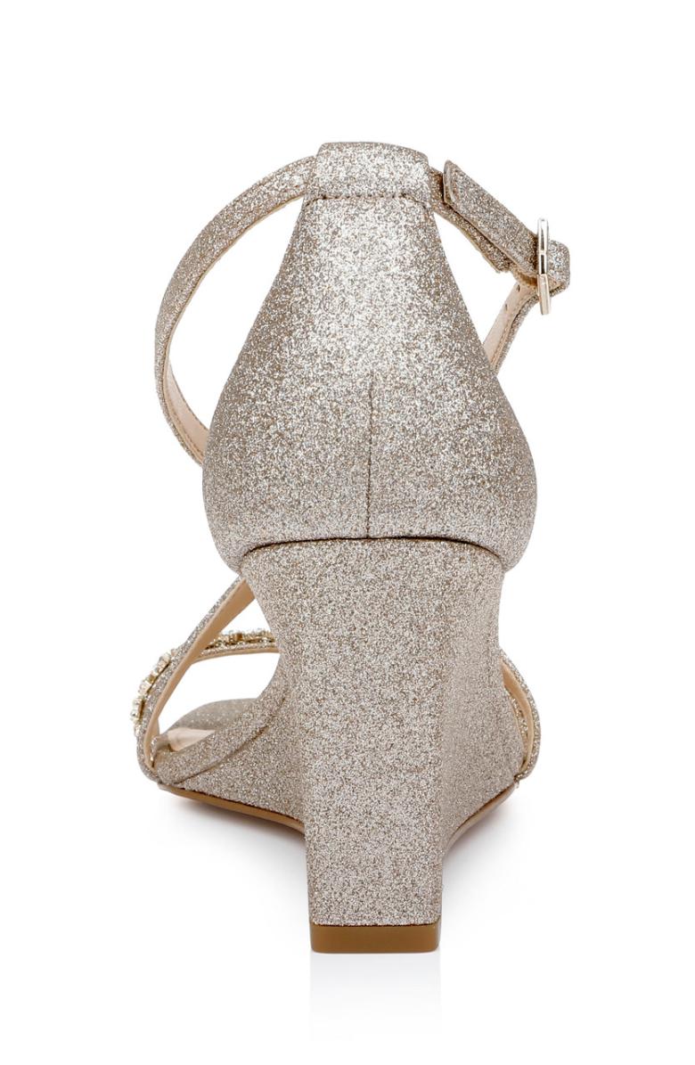 Badgley Mischka Adelynn Perfect Simplicity Wedge Heel Light Gold | Women Wedge