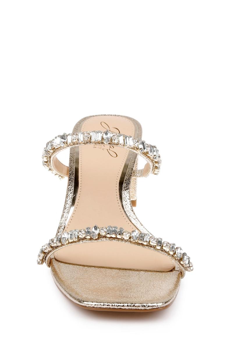 Badgley Mischka Alessia Block Heel Slides Light Gold | Women Block Heels