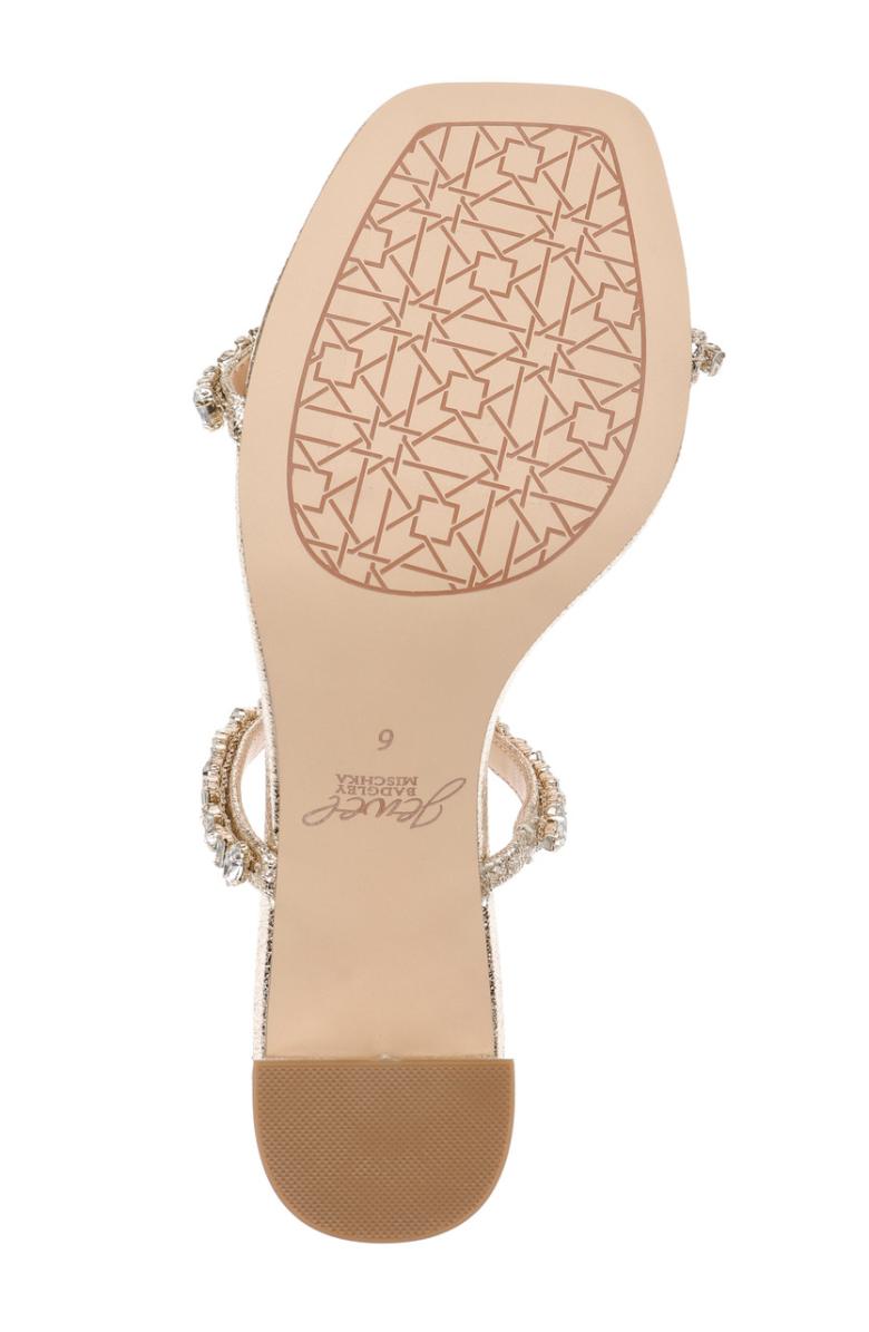 Badgley Mischka Alessia Block Heel Slides Light Gold | Women Block Heels