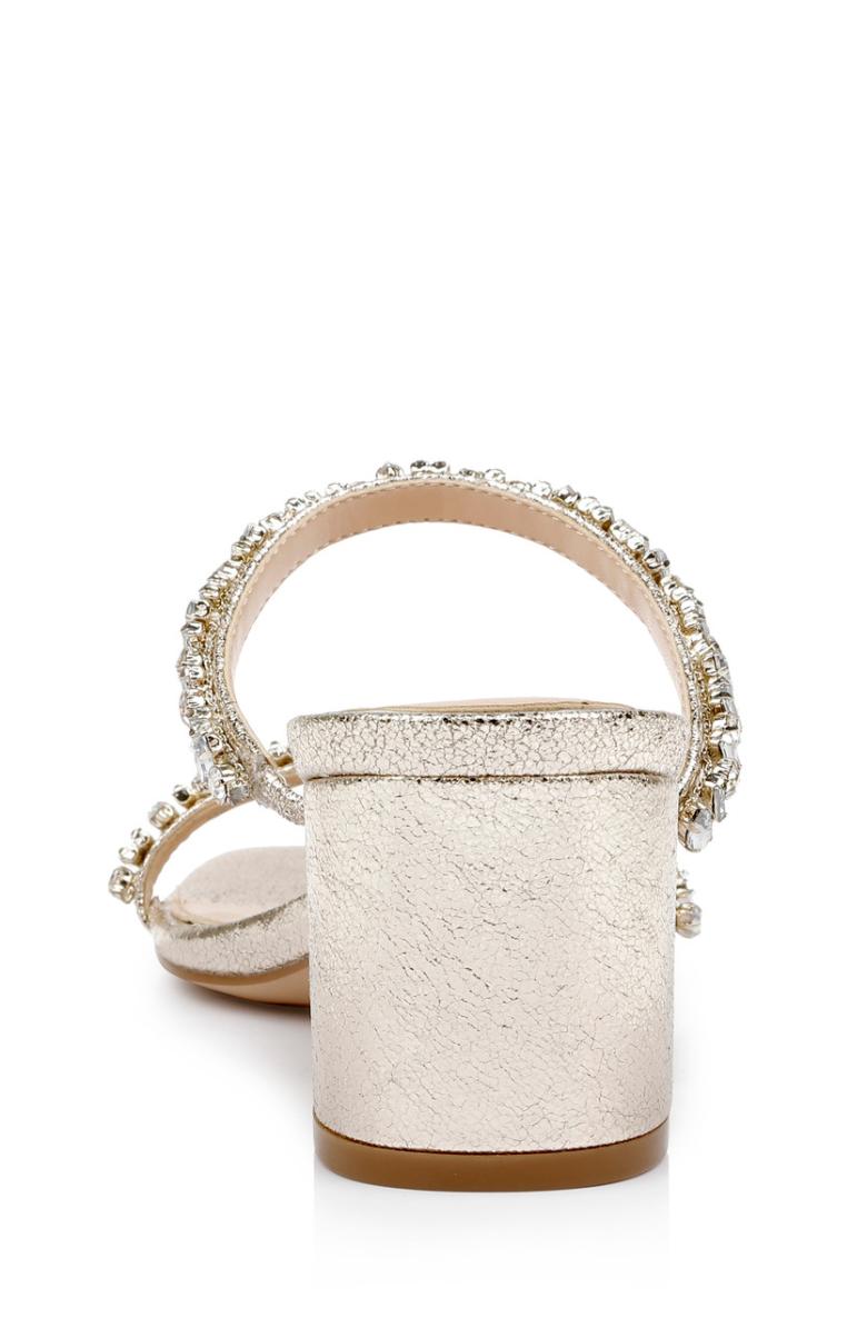 Badgley Mischka Alessia Block Heel Slides Light Gold | Women Block Heels