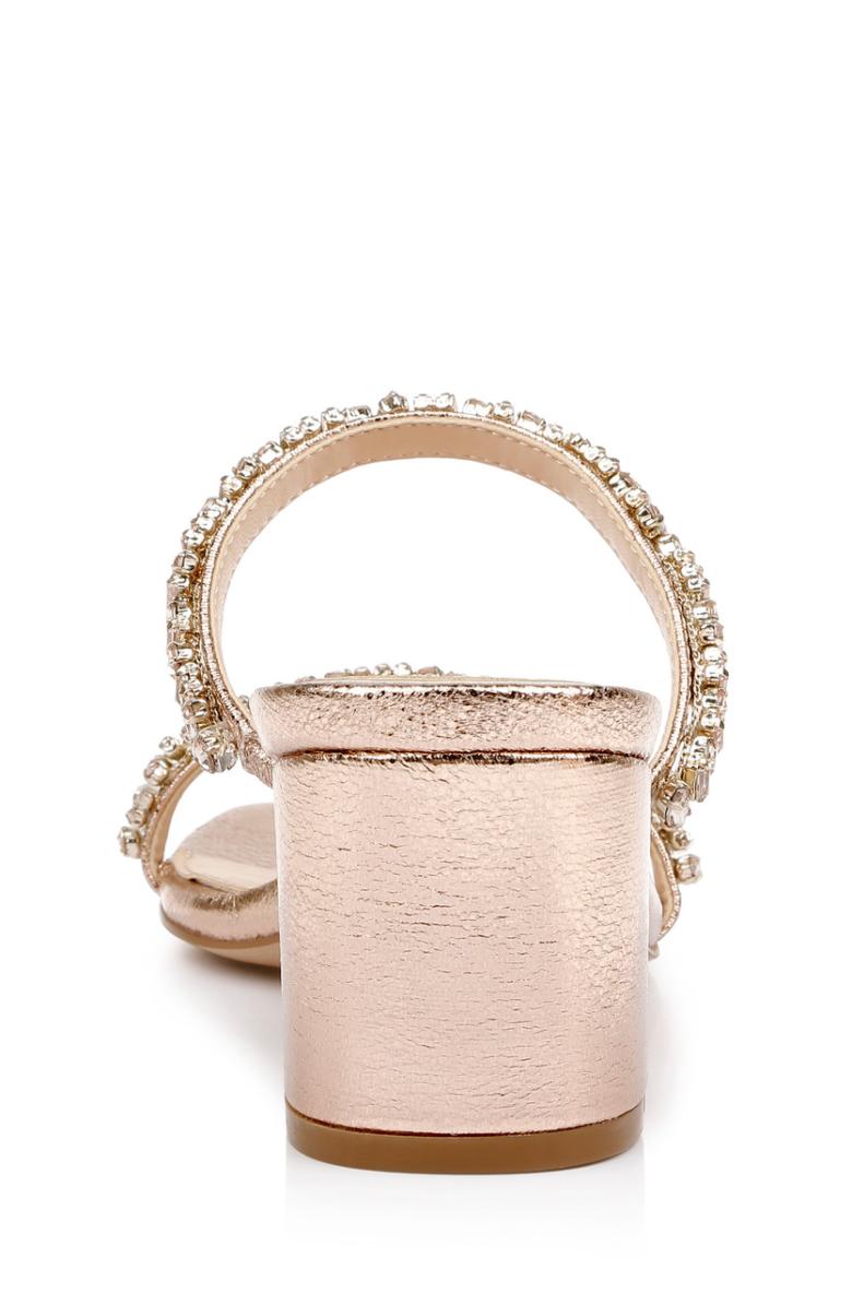 Badgley Mischka Alessia Block Heel Slides Light Gold | Women Block Heels