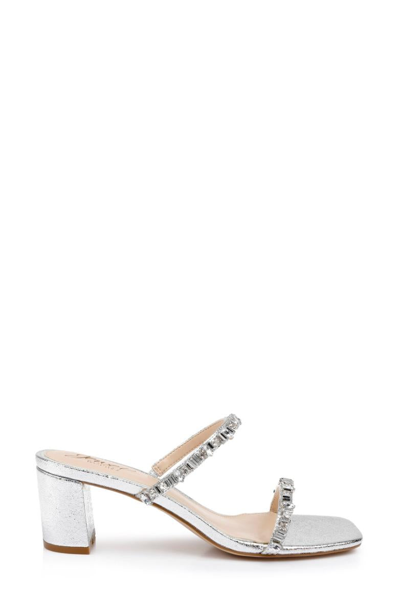 Badgley Mischka Alessia Block Heel Slides Light Gold | Women Block Heels