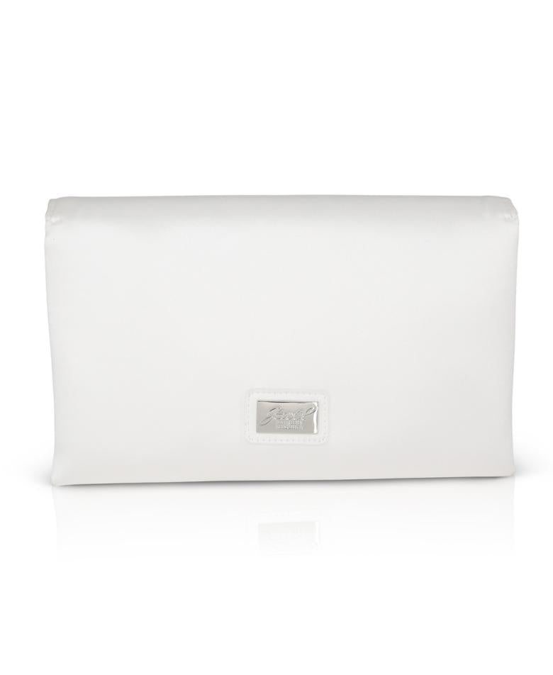 Badgley Mischka Alicia Satin Envelope With Crystal Bow Ivory | Women Evening Bags